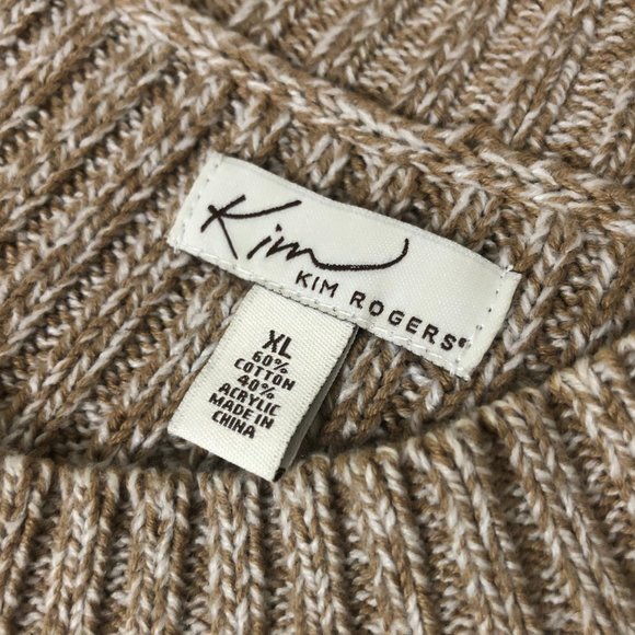 Kim Rogers | Sweater | XL | Sleeveless Cable Knit Cardigan Sweater Vest - Picture 3 of 4